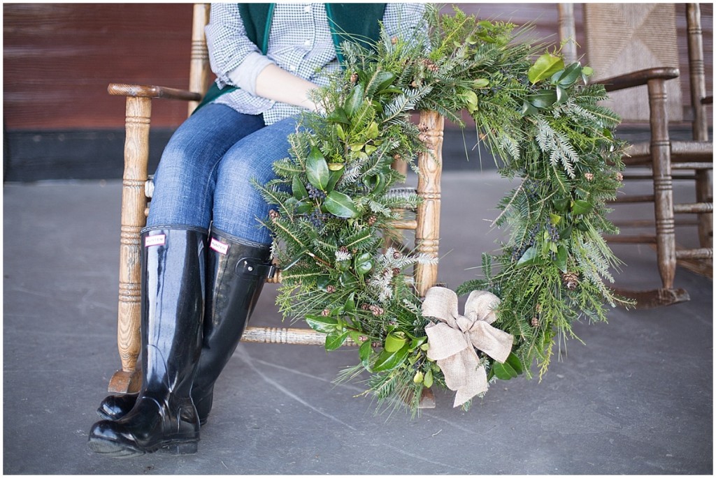 wreath making class Nashville evergreen wreath DIY