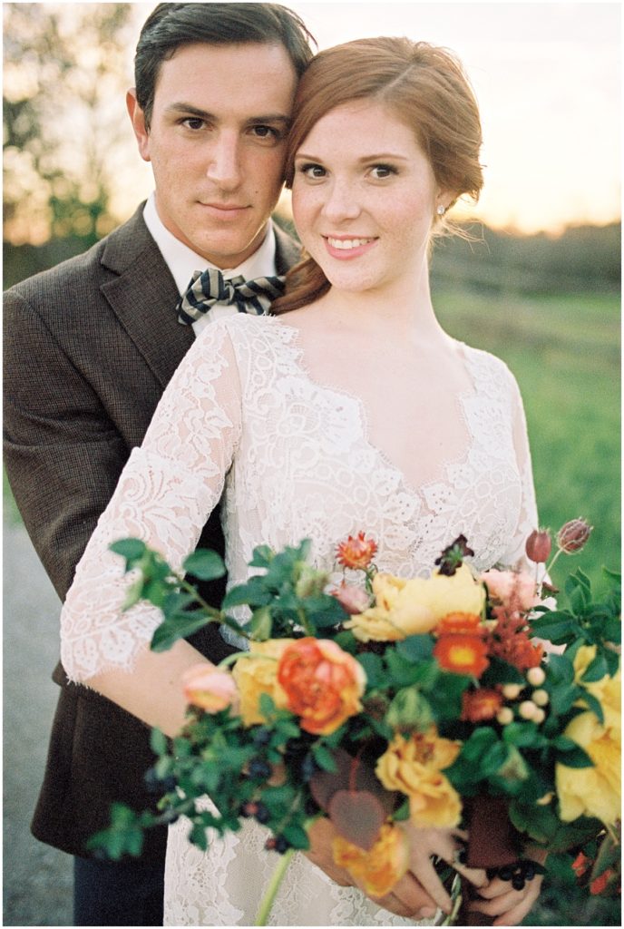 Sam Davis Home bride groom cotton field 